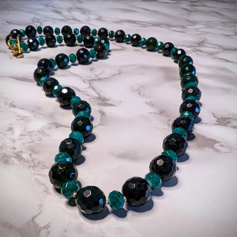Multi size Crystal necklace - Handmade - one of a kind